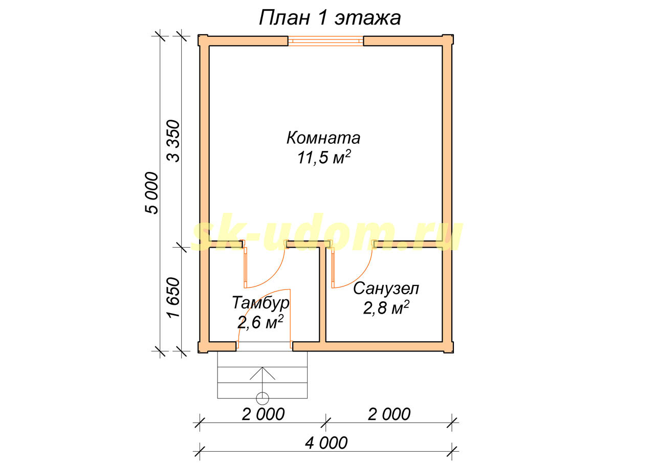 План садового домика 6х4