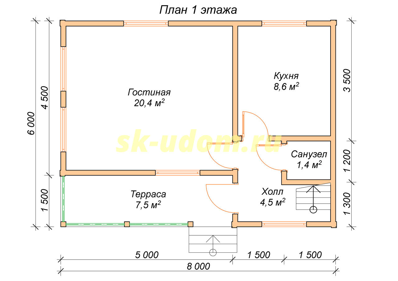 Каркасный дом 6х8 для ПМЖ в Московской области под ключ